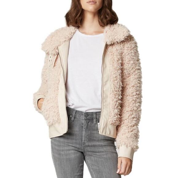 BLANKNYC Curly Faux Shearling Full Zip Teddy Buckle Jacket Cream Size XXL - Picture 1 of 12